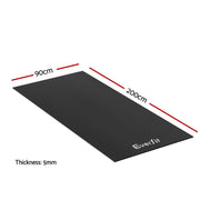 Everfit Exercise Equipment Mat Treadmill Floor Rug Home Gym Bike Fitness Yoga 2M MAT-A-200-BK
