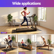 Everfit Exercise Equipment Mat Treadmill Floor Rug Home Gym Bike Fitness Yoga 2M MAT-A-200-BK