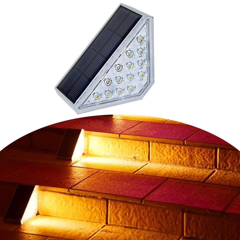 Dimnezz Solar Warm White Triangle Step Lights V1003-DMS101-SOSL80LM-WRMWHT-4PK