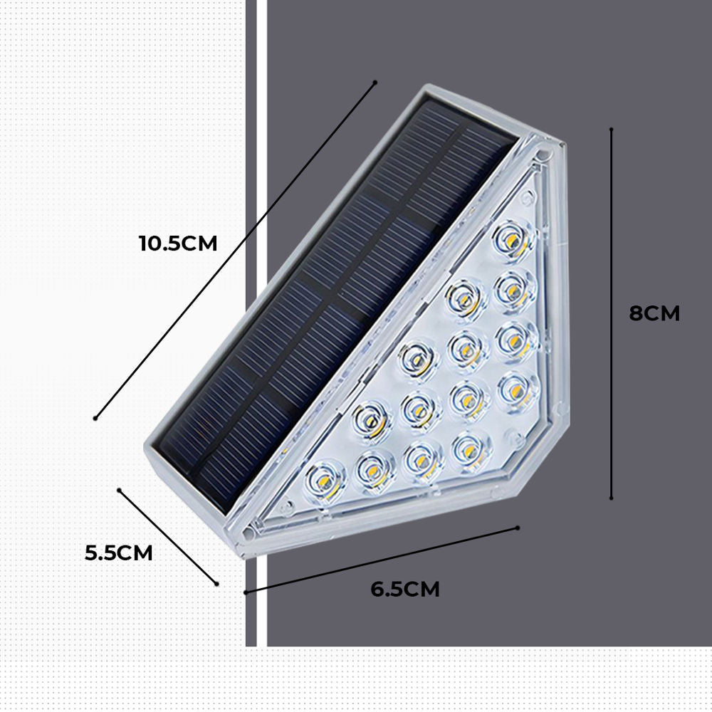 Dimnezz Solar Warm White Triangle Step Lights V1003-DMS101-SOSL80LM-WRMWHT-4PK