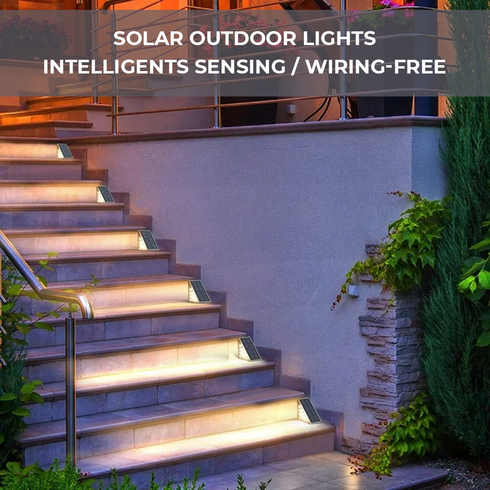 Dimnezz Solar Warm White Triangle Step Lights V1003-DMS101-SOSL80LM-WRMWHT-4PK