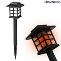 Dimnezz Solar Powered Waterproof LED Stake Lights V1003-DMS102-GRDSLO-BK-12PK