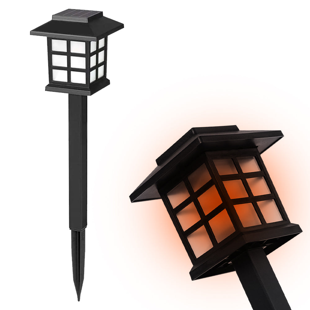 Dimnezz Solar Powered Waterproof LED Stake Lights V1003-DMS102-GRDSLO-BK-12PK