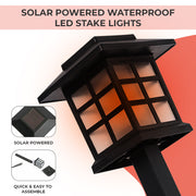Dimnezz Solar Powered Waterproof LED Stake Lights V1003-DMS102-GRDSLO-BK-12PK