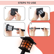 Dimnezz Solar Powered Waterproof LED Stake Lights V1003-DMS102-GRDSLO-BK-12PK