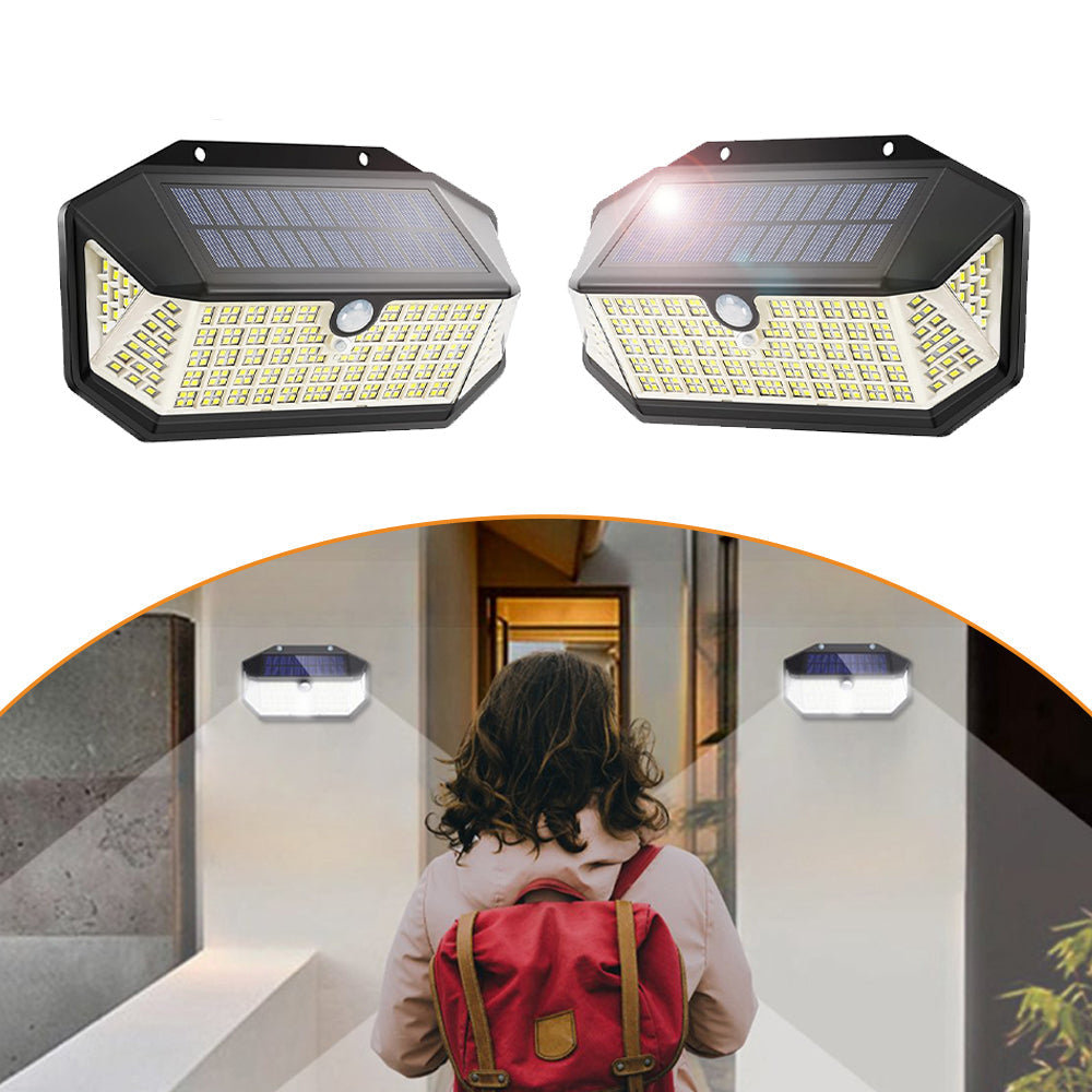 Dimnezz 5-Sided Human Induction Outdoor Garden LED Lamp V1003-DMS103-OSL120LED-BK-2PK
