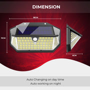 Dimnezz 5-Sided Human Induction Outdoor Garden LED Lamp V1003-DMS103-OSL120LED-BK-2PK