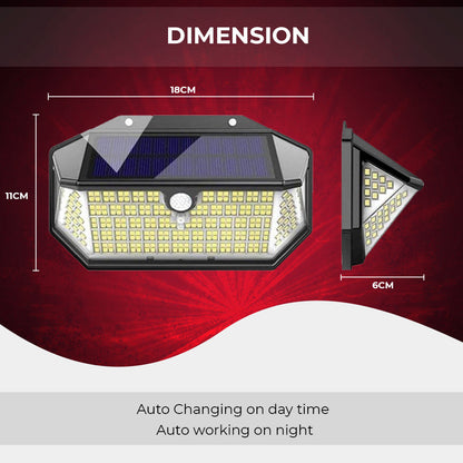 Dimnezz 5-Sided Human Induction Outdoor Garden LED Lamp V1003-DMS103-OSL120LED-BK-2PK