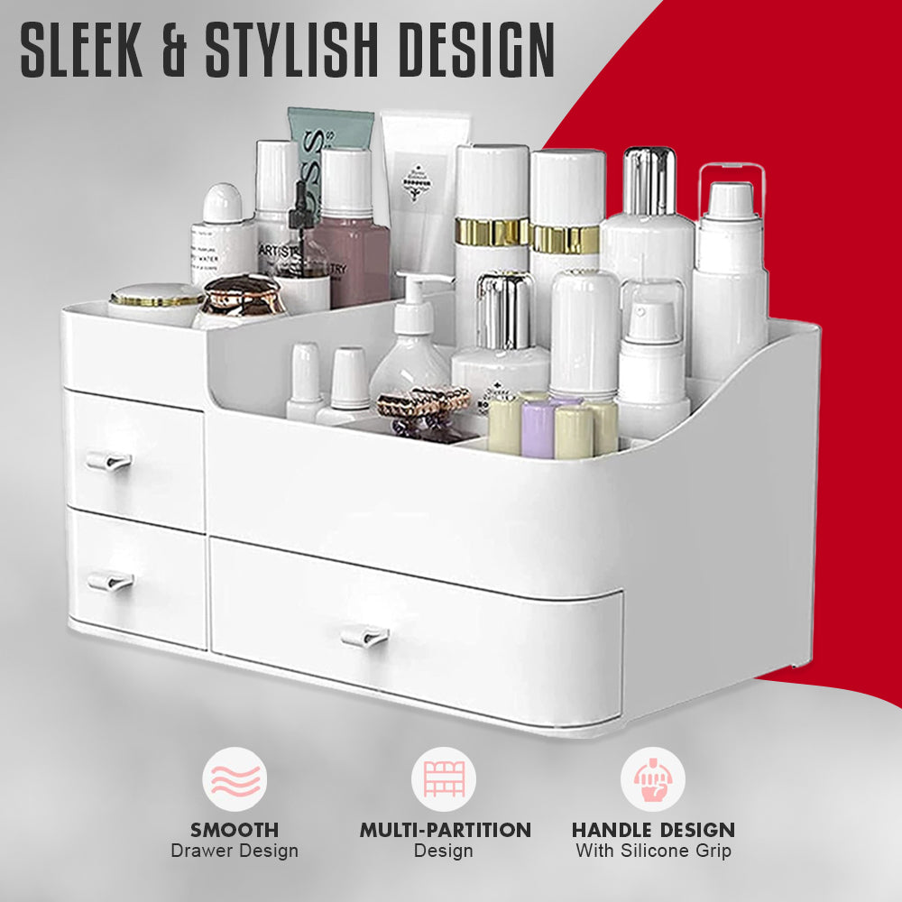 Fashyni Cosmetic Skincare Storage Box with Drawers V1003-FNS101-MKO-WHT