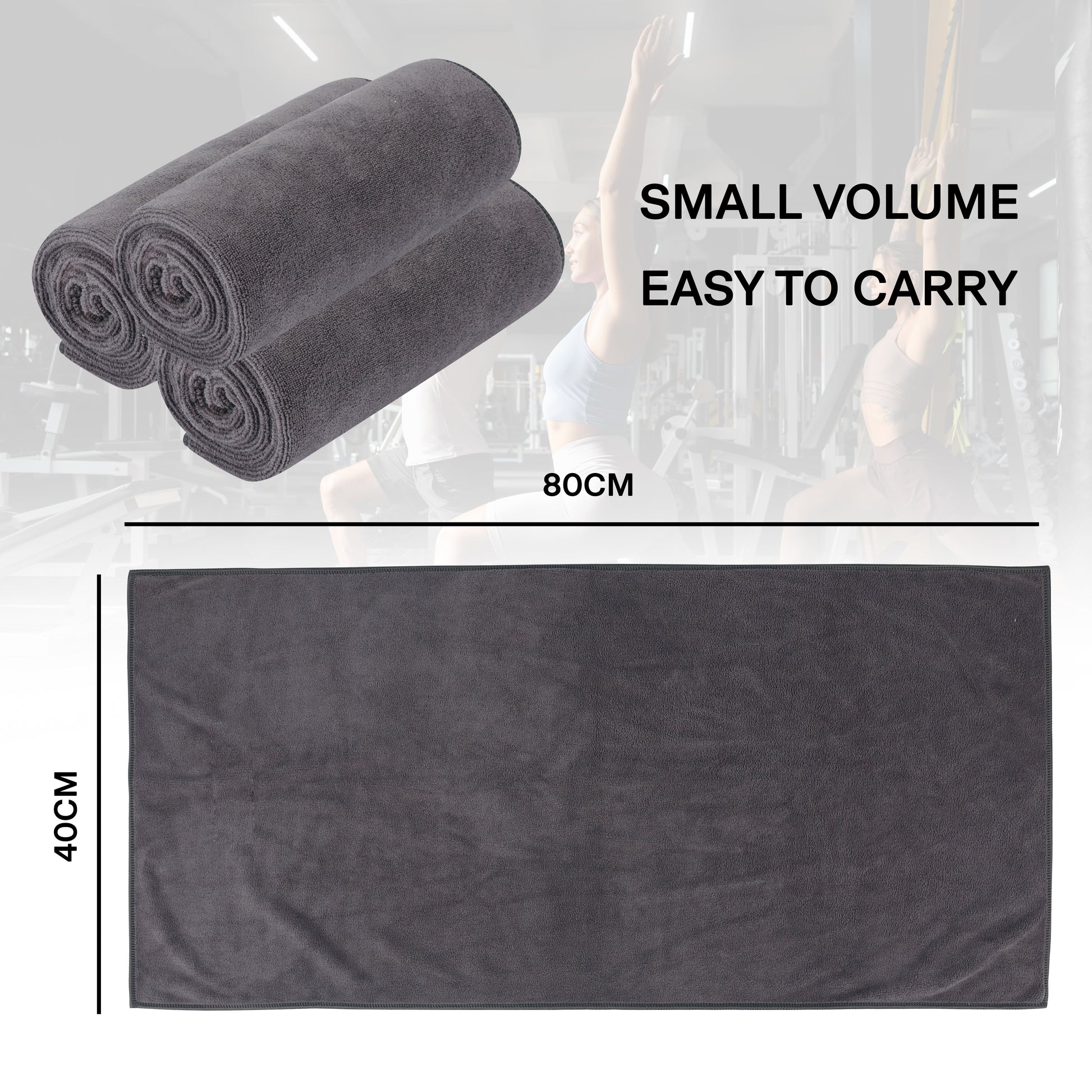 Gymeek Microfiber Gym Towel Set of 3 V1003-GMK-TWL-SBS001-GRY-FBM
