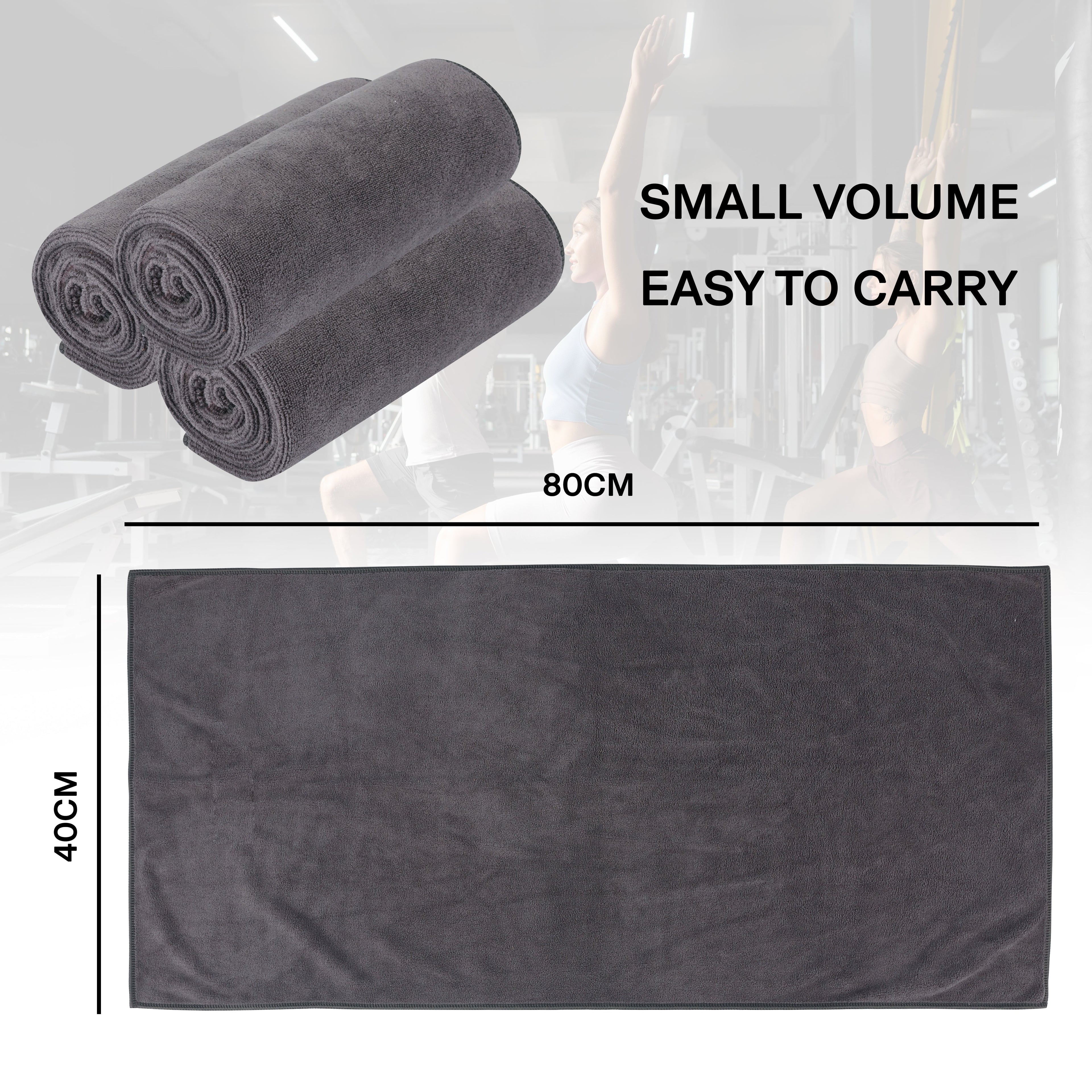 Gymeek Microfiber Gym Towel Set of 3 V1003-GMK-TWL-SBS001-GRY-FBM