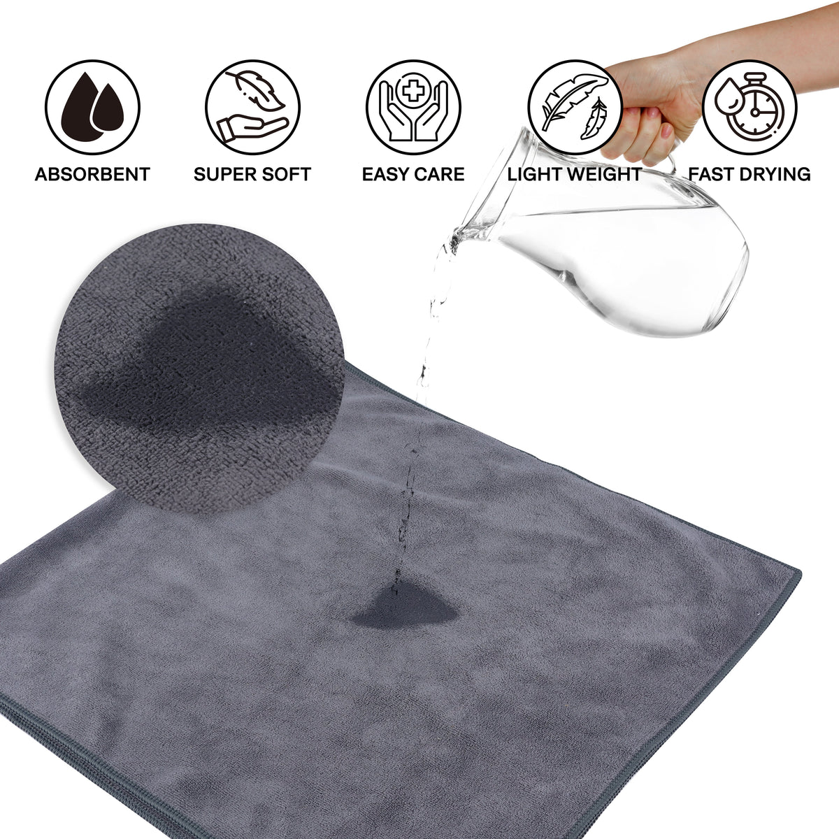 Gymeek Microfiber Gym Towel Set of 3 V1003-GMK-TWL-SBS001-GRY-FBM