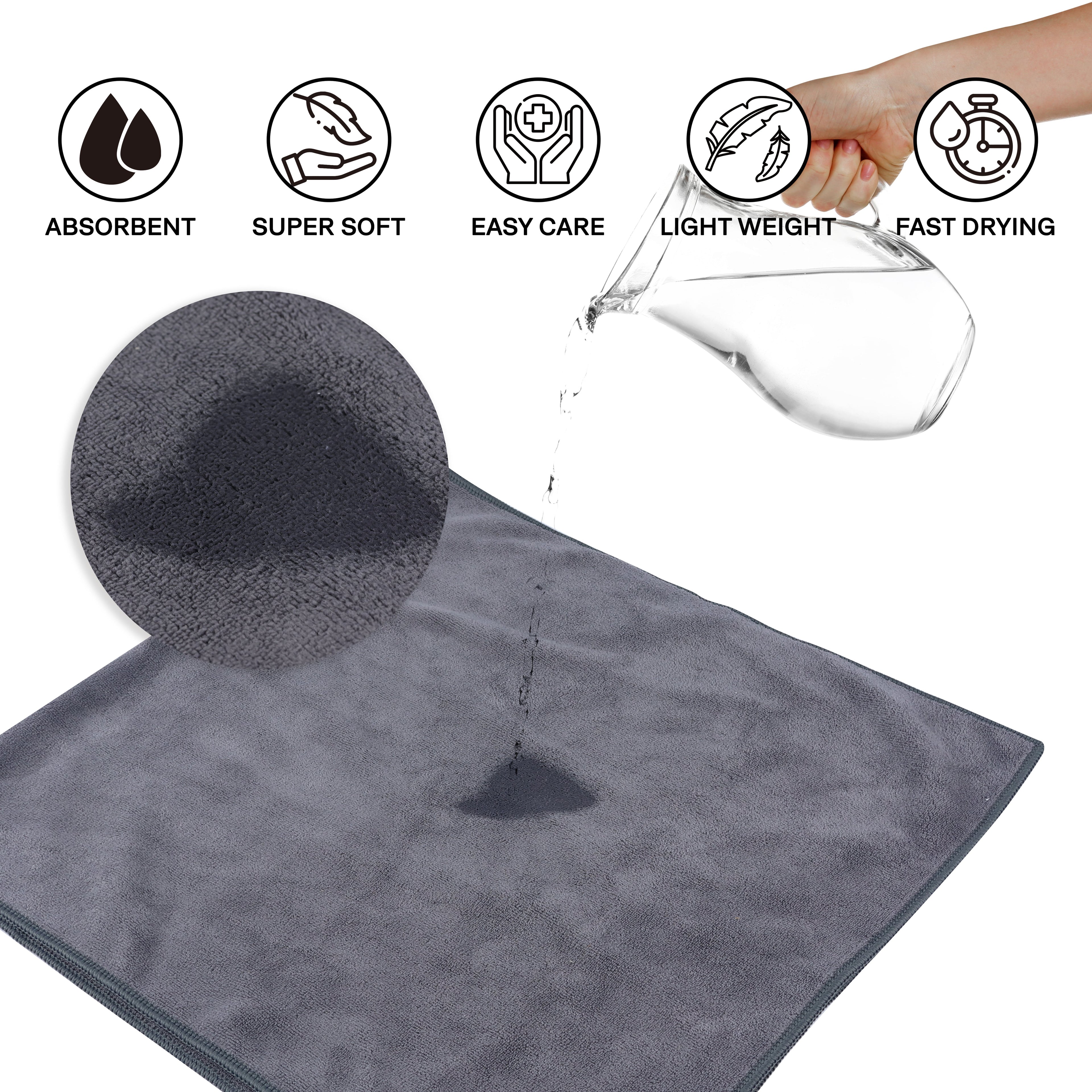 Gymeek Microfiber Gym Towel Set of 3 V1003-GMK-TWL-SBS001-GRY-FBM
