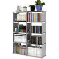 Hivvago 8 Grid Storage Rack Bookshelf Organizer Lightweight Durable Shelf V1003-HW-SBS004-GY