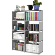 Hivvago 8 Grid Storage Rack Bookshelf Organizer Lightweight Durable Shelf V1003-HW-SBS004-GY