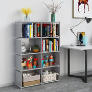 Hivvago 8 Grid Storage Rack Bookshelf Organizer Lightweight Durable Shelf V1003-HW-SBS004-GY