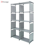 Hivvago 8 Grid Storage Rack Bookshelf Organizer Lightweight Durable Shelf V1003-HW-SBS004-GY
