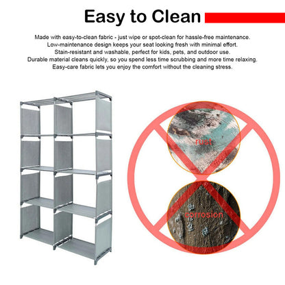 Hivvago 8 Grid Storage Rack Bookshelf Organizer Lightweight Durable Shelf V1003-HW-SBS004-GY