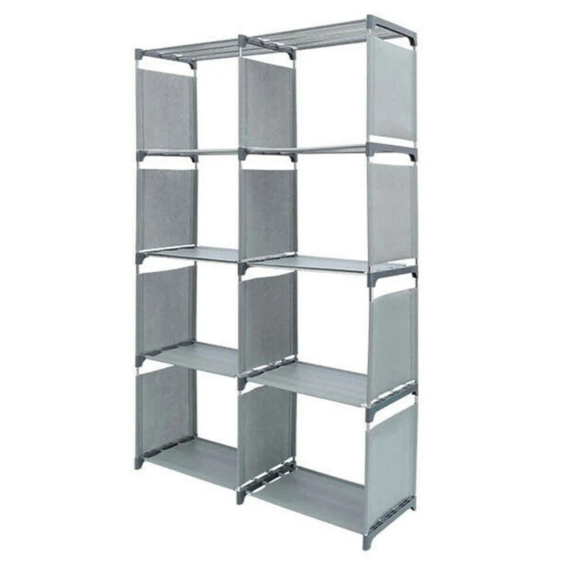 Hivvago 8 Grid Storage Rack Bookshelf Organizer Lightweight Durable Shelf V1003-HW-SBS004-GY