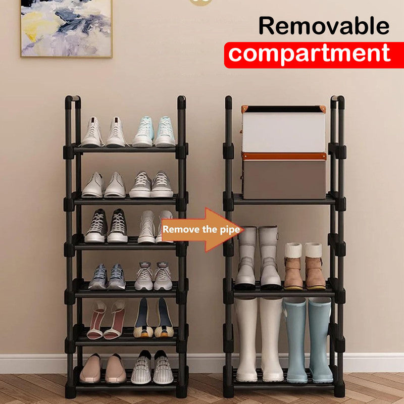 Hivvago 6 Tiers Shoe Rack Storage Organizer Shelf Adjustable Space Saver V1003-HW-SBS005-BK