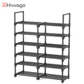 Hivvago 6 Tiers Shoe Rack Storage Organizer Shelf Adjustable Space Saver V1003-HW-SBS005-BK