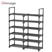 Hivvago 6 Tiers Shoe Rack Storage Organizer Shelf Adjustable Space Saver V1003-HW-SBS005-BK