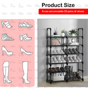 Hivvago 6 Tiers Shoe Rack Storage Organizer Shelf Adjustable Space Saver V1003-HW-SBS005-BK