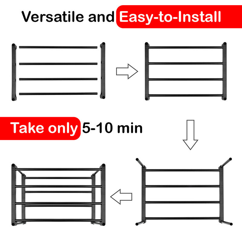 Hivvago 6 Tiers Shoe Rack Storage Organizer Shelf Adjustable Space Saver V1003-HW-SBS005-BK