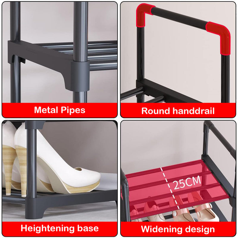 Hivvago 6 Tiers Shoe Rack Storage Organizer Shelf Adjustable Space Saver V1003-HW-SBS005-BK