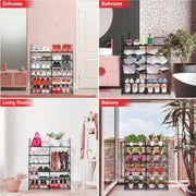 Hivvago 6 Tiers Shoe Rack Storage Organizer Shelf Adjustable Space Saver V1003-HW-SBS005-BK