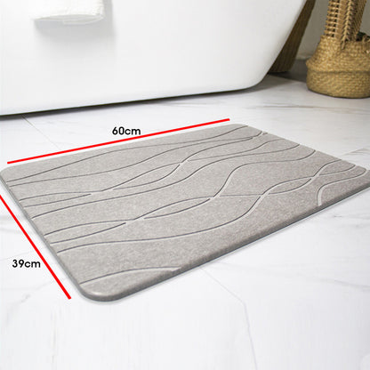 Hivvago Diatomaceous Earth Stone Bath Mat Fast Drying Non Slip Bathroom Mat V1003-HW-SBS006-GY
