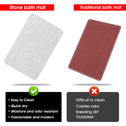 Hivvago Diatomaceous Earth Stone Bath Mat Fast Drying Non Slip Bathroom Mat V1003-HW-SBS006-GY