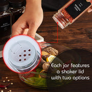 Hivvago 24-Pack 120ml Glass Spice Jars - Airtight Storage with Lids & Labels V1003-HW-SBS011-BK
