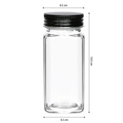 Hivvago 12 Pack Glass Spice Jar Set 120ml Airtight Square Jars with Shaker Lids Labels Funnel and Brush V1003-HW-SBS015-CLR