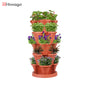 Hivvago 5-Tier Vertical Garden Planter - Stackable Indoor/Outdoor Pot with Base V1003-HW-SBS031-RD