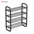 Hivvago 4-Layer Shoe Rack - Compact Steel Frame Organizer for Entryway, Black V1003-HW-SBS037-BK