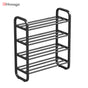 Hivvago 4-Layer Shoe Rack - Compact Steel Frame Organizer for Entryway, Black V1003-HW-SBS037-BK