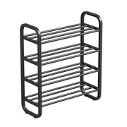 Hivvago 4-Layer Shoe Rack - Compact Steel Frame Organizer for Entryway, Black V1003-HW-SBS037-BK