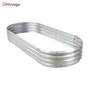 Hivvago Raised Garden Bed - Galvanized Steel Planter Box with Open Base, Silver V1003-HW-SBS038-SV