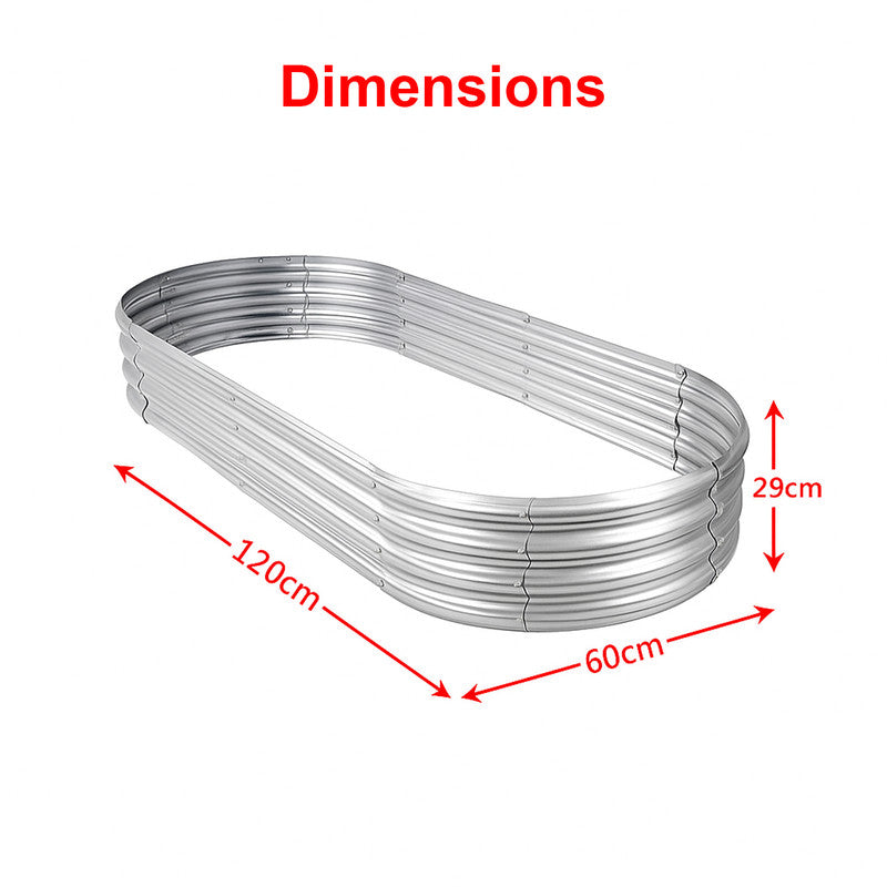 Hivvago Raised Garden Bed - Galvanized Steel Planter Box with Open Base, Silver V1003-HW-SBS038-SV