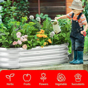 Hivvago Raised Garden Bed - Galvanized Steel Planter Box with Open Base, Silver V1003-HW-SBS038-SV