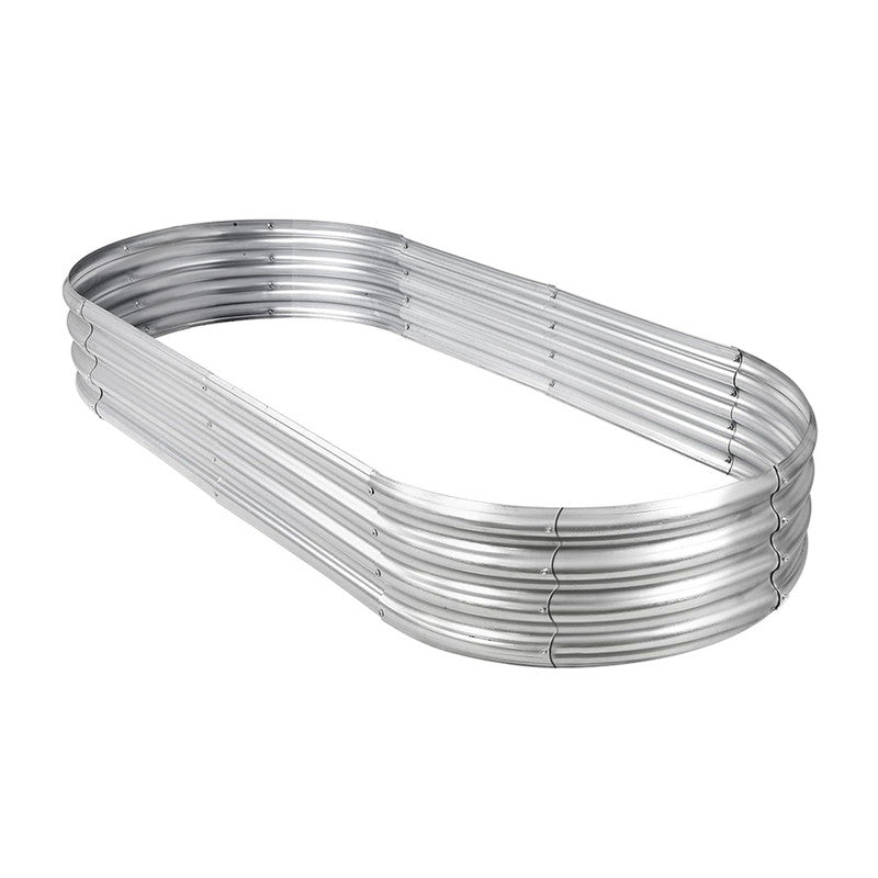 Hivvago Raised Garden Bed - Galvanized Steel Planter Box with Open Base, Silver V1003-HW-SBS038-SV