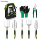Hivvago 8-Piece Stainless Steel Garden Tool Set with Tote & Gloves V1003-HW-SBS039-GR