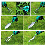 Hivvago 8-Piece Stainless Steel Garden Tool Set with Tote & Gloves V1003-HW-SBS039-GR