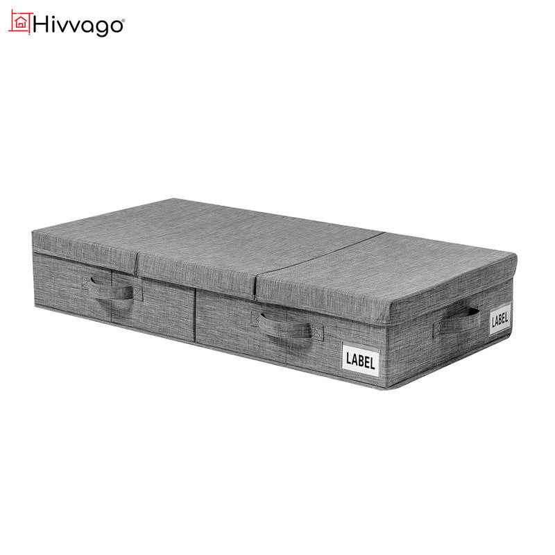 Hivvago Underbed Storage Container - Foldable Box with Lids & Label Pocket V1003-HW-SBS044-GY