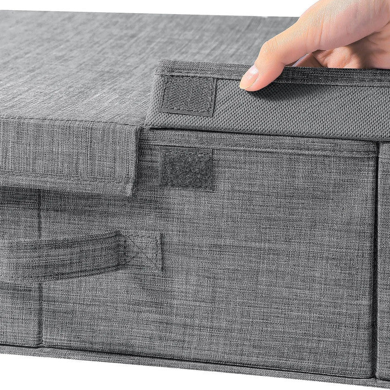 Hivvago Underbed Storage Container - Foldable Box with Lids & Label Pocket V1003-HW-SBS044-GY
