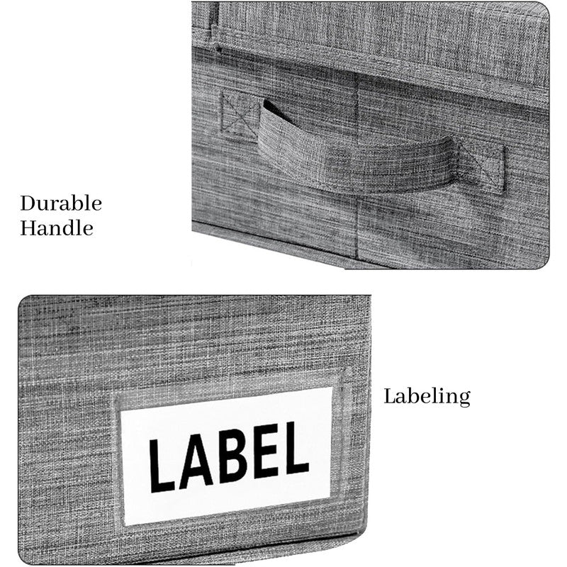 Hivvago Underbed Storage Container - Foldable Box with Lids & Label Pocket V1003-HW-SBS044-GY