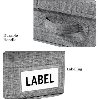 Hivvago Underbed Storage Container - Foldable Box with Lids & Label Pocket V1003-HW-SBS044-GY