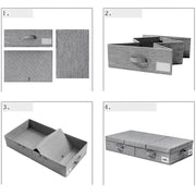 Hivvago Underbed Storage Container - Foldable Box with Lids & Label Pocket V1003-HW-SBS044-GY