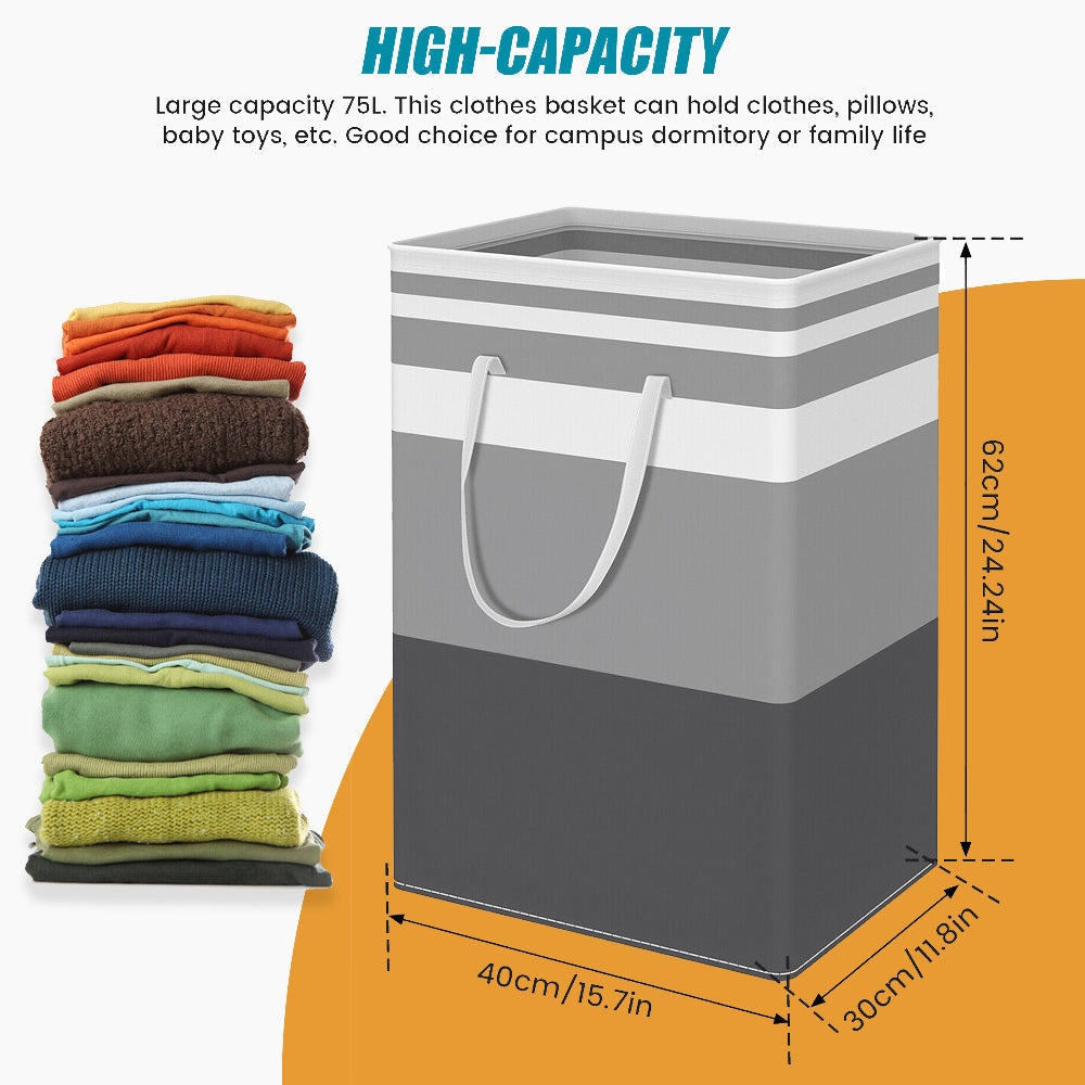 Hivvago 2-Pack Large Waterproof Laundry Baskets with Handles V1003-HWS102-LB-2PK